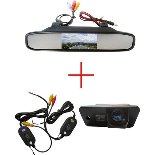 Wireless Color CCD Car rear view camera for AUDI A3 S3 A4 S4 A6 A6L S6 A8 S8 RS4 RS6 Q7 4.3 Inch Rearview Mirror LCD Monitor