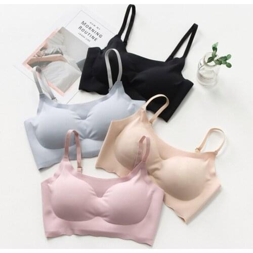 Roseheart Women Fashion Pink Orange Wireless Padded Bras Sexy One-Piece Bras Bralette Underwear Cup A B Female Push Up Bras