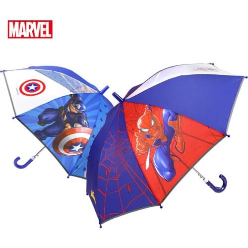 Disney children umbrella boy girl student long umbrella semi-automatic umbrella spider-man captain america kids umbrella marvel
