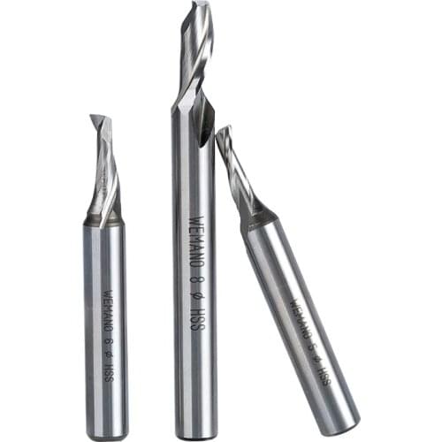 HUHAO 1pc 8mm Single Flute High Speed Steel Cutter For Aluminum HSS TOP Quality Router Bit End Mill CNC Milling Cutter
