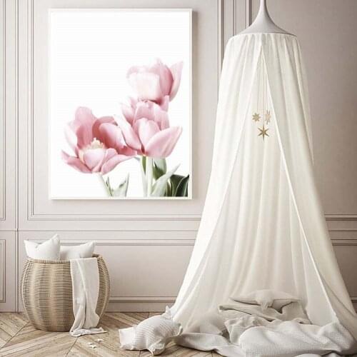 Flower Canvas Painting Pink Peony Posters and Prints Modular Wall Pictures for Living Room Nordic Decoration Home Art Poster