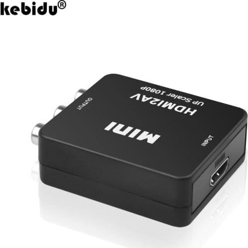 Mini HD Video Converter Box HDMI-compatible to RCA AV/CVSB L/R Video Support NTSC PAL Output HDMI-compatible TO AV Adapter