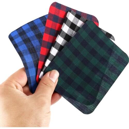 Gingham Elbow Patch Clothes DIY Jeans Iron On Patches Repair Pants Knee Applique Fabric Sewing Accessory for Jeans Parches