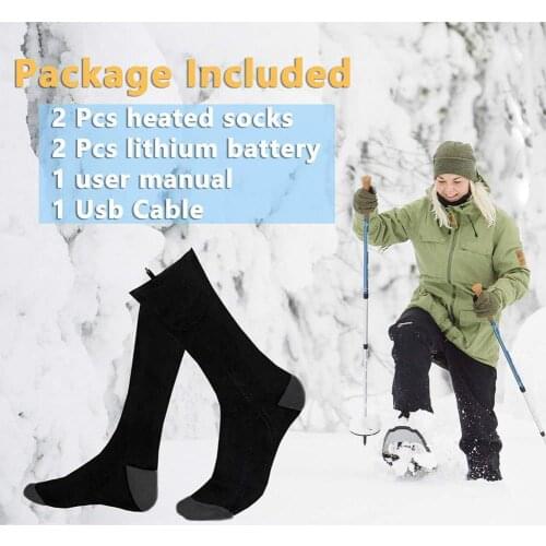 Heating Socks 3.7V Lithium Battery Electric Heating Socks USB Charging 3-level Adjustable Temperature Foot Heating Can Be Washed