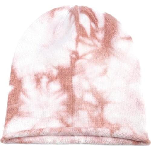 2020 New Boys Girls Purple Cashmere Winter Hat Men Women Warm Soft Knit Slouchy Pink Tie Dye Beanie