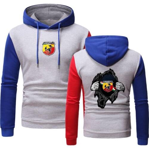 New Mens ABARTH Logo College Movement Hedging Comfortable Splicing Tops Popular Clothing Hooded Hoodies Coats