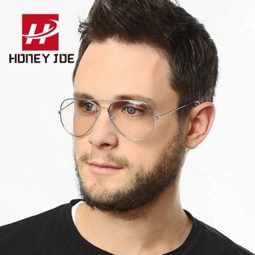Retro Fashion Vintage Clear lens Glasses Men Women Metal Frame Unisex Big Oval Party Eyewear Pilot Aviation Geek Eye Glass Frame