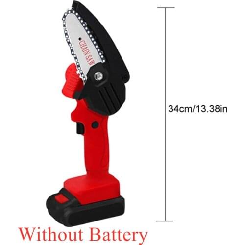 24V Electric Chain Saw Cordless Portable Chain Saw Woodworking Chain Saw Garden Logging Mini Electric Chain Saw without Battery