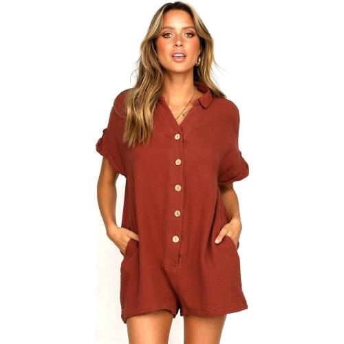 Casual blouse button jumpsuit