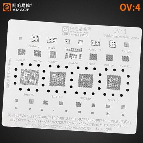 SDR660 PM670A PM6125 PM670 PM7150 PM6150LPMI632 SM6125 SM6150 SM7150 SDM710 For oppo BGA Reballing Stencil Tin Solder Template