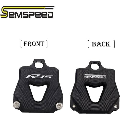 SEMSPEED For Yamaha YZF R15 V3 r 15 MT-15 MT15 2018 2019 2020 Motorcycle Key Cover Case Shell CNC logo MT-15 R15 Key Cap Holder