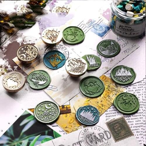 Starry Whale Cat Travel Wax Seal Stamp Sen Department Fresh Sealing Lacquer Wax Sealing Students Use DIY Gift With Handle