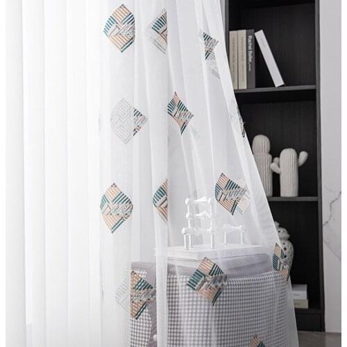 American Embroidery Yarn Balcony Childrens Room Restaurant Bay Window Soft and Gentle Curtains for Living Dining Room Bedroom