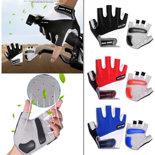 Unisex Breathable Cycling Gloves Mountain Bike Half Finger Gloves Men Bicycle Gym Fitness Non-slip Sports Gloves Half Finger