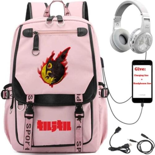 USB Charging teenagers Laptop packsack anime Akame ga KILL! backpack Women men Travel Backpack student School book Bag