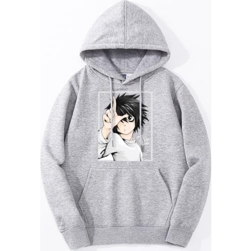 Spring New Japanese Anime Death Note Yagami Light Men Streetwear Fitness Hoodies Harajuku Sportswear