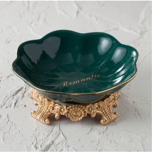 European-style Ceramic Dried Fruit Plate Fruit Plate Living Room Household Snack Storage Tray Porch Key Plate Home Decoration