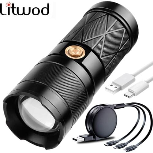 XHP90.2 Super Bright Zoomable Led Double Head Flashlight Waterproof Rechargeable Torch Work Light Spotlight Floodling Lantern