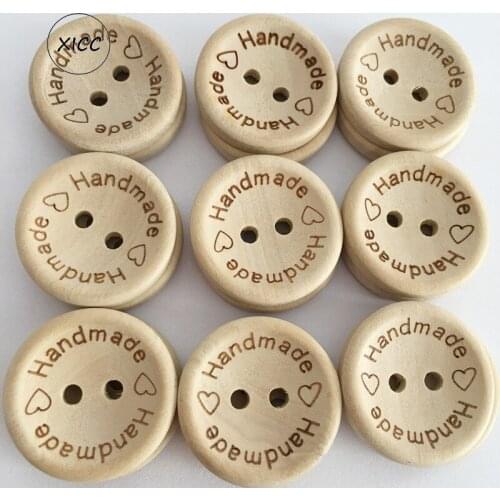 XICC Stock promotion Round Bowl shaped sculpture hand with love handmade wooden Clothes Buttons for Clothing Sewing Accessories