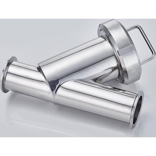 Y-shaped Pipe Strainer SS304/SS316 Large Flow Sanitary Tri Clamp Pipe Strainer Filter 19-63mm