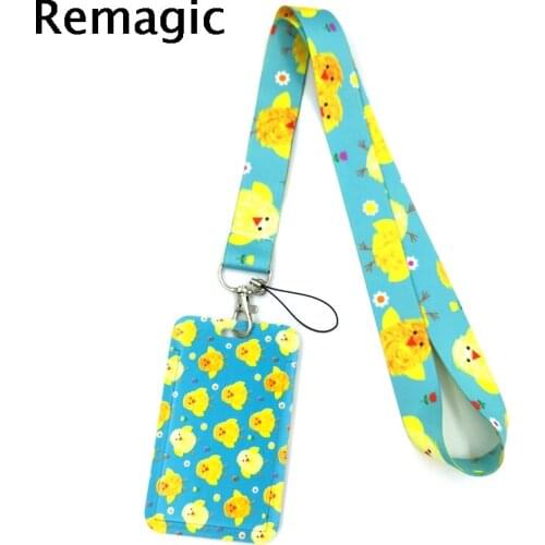 Yellow Chicken Duck Key lanyard Car KeyChain ID Card Pass Gym Mobile Phone Badge Kids Key Ring Holder Jewelry Decorations