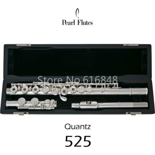 Pearl Quantz 525 C Tune Flute Cupronickel Tube Silver Plated Surface 16 Keys Open Hole Flute With E Keys Musical Instrument