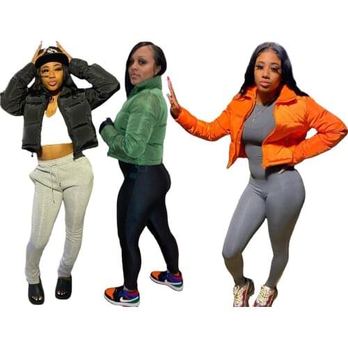 Winter Bubble Puffer Coats and Puffy Jackets Women Streetwear Cropped Coats Harajuku Ladies Warm Solid Jackets Female