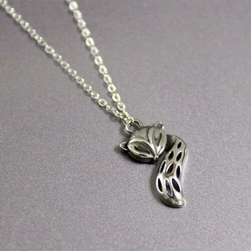 1pc DIY Vintage Miss Beautiful Fox Stainless Steel Custom Necklace 3D Animal Pendants Necklaces Geeks Men Women Memorial Jewelry