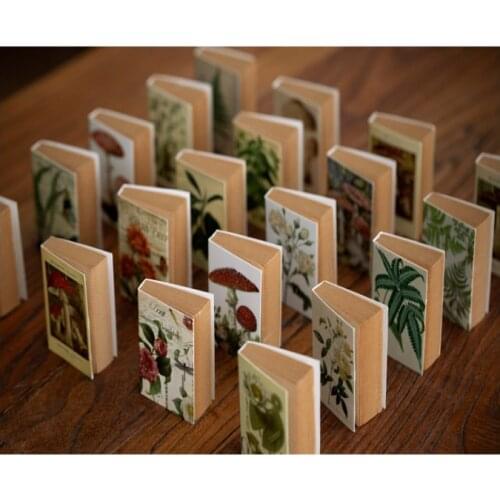 16set/lot wholesale Mini onion paper beans random notes Cover Portable Notepad Retro Portable Floral plant pattern Free Shipping
