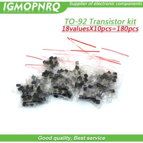 18valuesX10pcs=180pcs 2N2222 S9012 S9013 S9014 A1015 C1815 S8050 S8550 2N5401 2N5551 TO-92 Transistor component Assorted kit