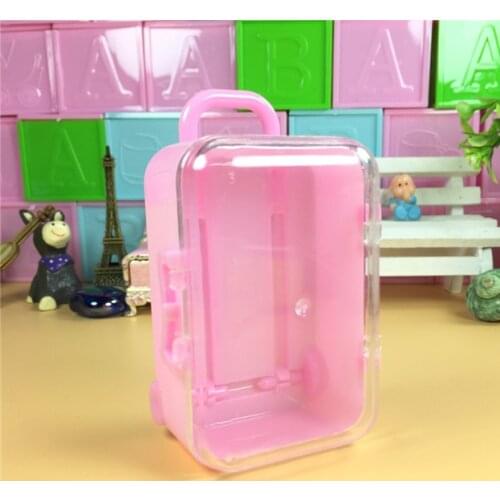 24pcs Lovely mini Trunk suitcase Luggage Suitcase Kids Toy Dolls Accessories Candy Box Gift Cartoon gift box kids favor decor