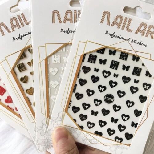 4 PCS/Lot Nail Art Sticker 3D Transfer Decals Acrylic Designs Self Adhesive Manicure Slider Foil Decoration Wraps C012-DP35T