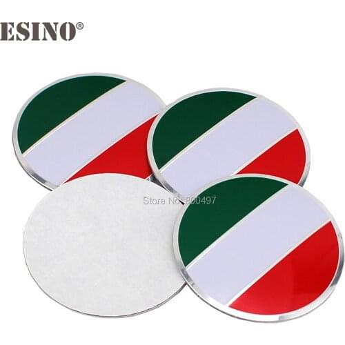 40 x Car Styling Italy Flag 3D Metal Chrome Aluminium Alloy Wheel Center Cap Stickers Wheel Hub Cap Decals 3D Emblems Badges