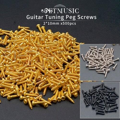 100Pcs Acoustic Electric Guitar Tuning Pegs Screws / Bass Guitar Machine Heads Mounting screws/ Chrome Black Gold for Choose