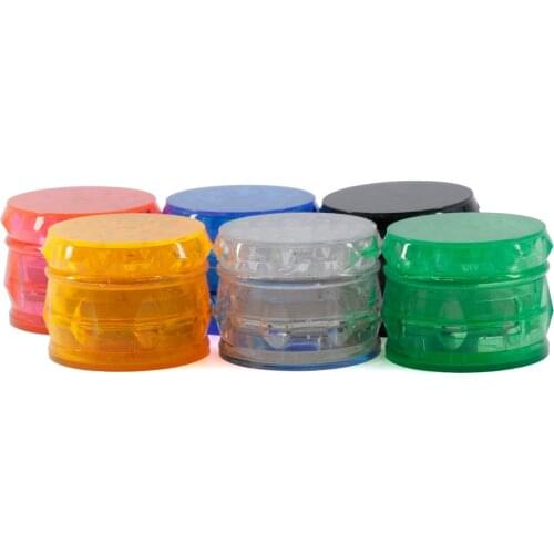 60MM Diameter 4 Layer Multi-color Smoking Accessories Round Shape Plastic Tobacco Cigarette Grinder Herb Drum Type Spice Crusher