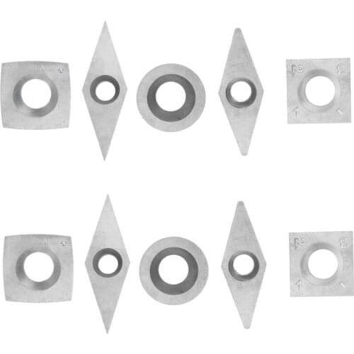 10Pcs/Set Diamond Square Round Blades High Hardness Carbide Inserts Woodworking Turning Cutters for Boring Bar