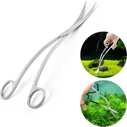 Plant Tank Wave scissor curved Stainless Steel tijera tesoura clean tool water grass waterweed Clipper clipping Aquatic Aquarium