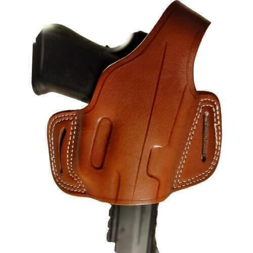 CZ 75 Real Cowskin Handmade OWB Carry Two Slot Pancake Thumb Break Pistol Firearm Gun Holster Pouch