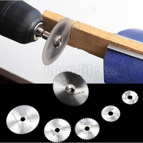 7PCS Kit HSS Circular Saw Blade Mini Cutting Disc For Dremel Rotary Tool Diamond Wood Carving Discs Drill Mandrel Cutting off