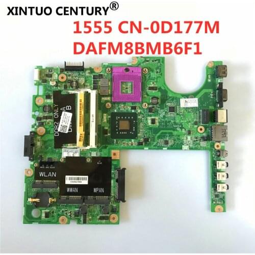 For Dell 1555 laptop Motherboard DDR2 free cpu DAFM8BMB6F1 D177M 0D177M CN-0D177M MAIN BOARD
