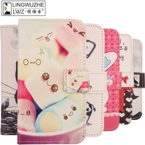 For STK Evo 2 Case 4 inch Cartoon Leather Flip with Card Packet Bags Phone Case for STK Evo 2 Holster