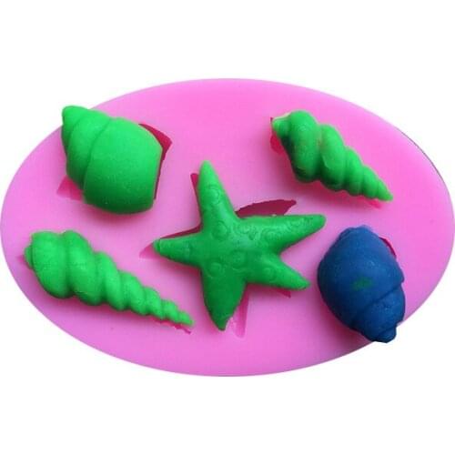 Starfish cake decoration mousse mold conch shell sea drop glue mold 15-207
