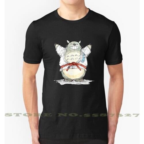 Red Belt Totoro Black White Tshirt For Men Women Totoro Studio Ghibli Bjj Martial Arts