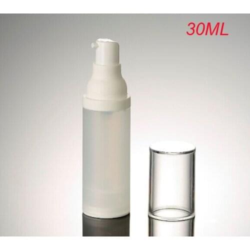 Hot 30ml airless bottle frosted body white pump transparent lid f serum lotion emulsion foundation cosmetic packing