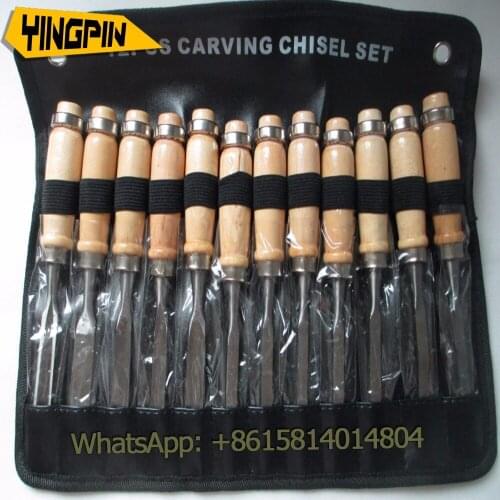 12pcs/set flat chisel DIY High-quality woodcarving tools woodcut knives half chisel,root carving,wood chisel free shipping