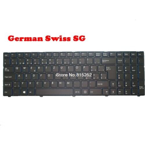 Laptop Keyboard For Pegatron D17K D17S V150062UK1 0KN0-CNDSG11 SG Swiss German With Black Frame