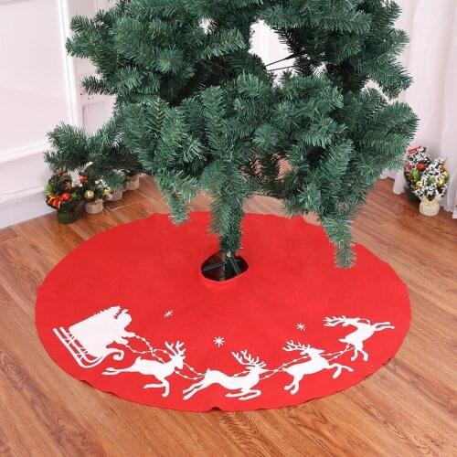 Red Christmas Tree Skirt Floor Cover Trees Skirt Christmas DIY Decoration 2021 New Year Supplies Xmas Wedding Home Decor