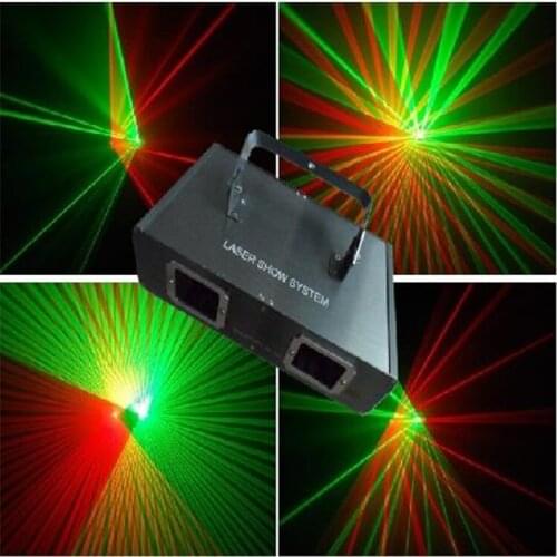 Double head red green line laser light double hole red green laser lights dj family party disco bar line effect laser projector