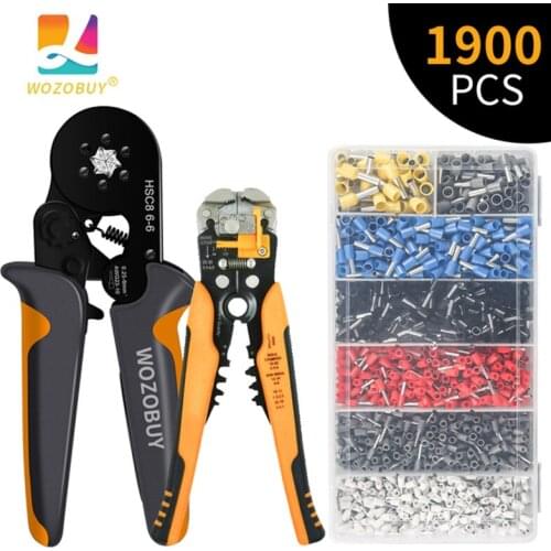 Multifunctional Wire Stripper,Tubular Terminal Crimping Tools Mini Electrician Pliers Kits,HSC8 6-6/6- 4A With 1900pcs/box