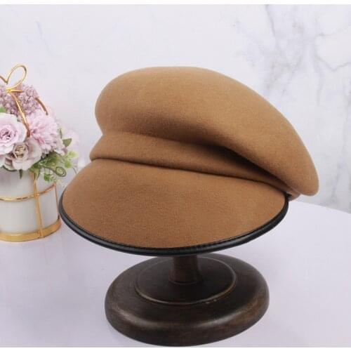 Fashion Quality Beret Cap Brim Covering Flapper Style Wool Cap Women Thick Warm Winter Hat Street Visor Cold Weather Newsboy Cap